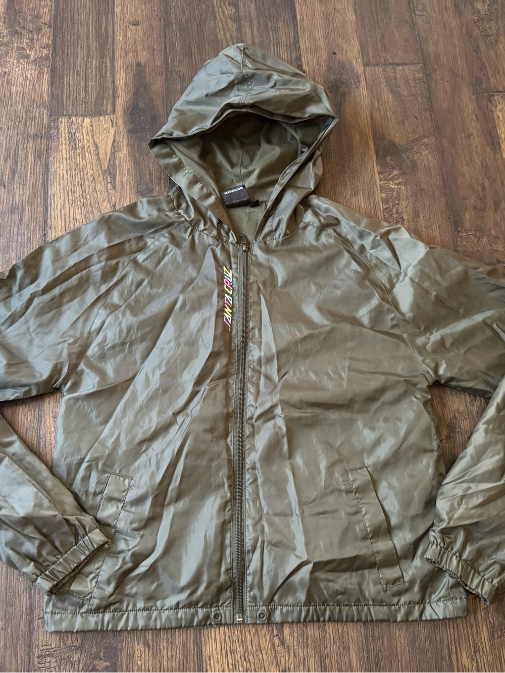 Santa Cruz Green Hooded Windbreaker Jacket
